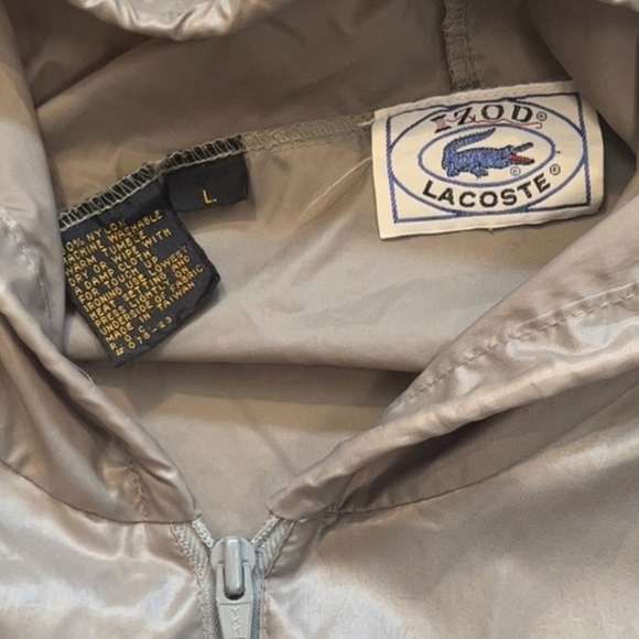 Lacoste Other - Lacoste Taupe Hooded Windbreaker Folds Into Pocket